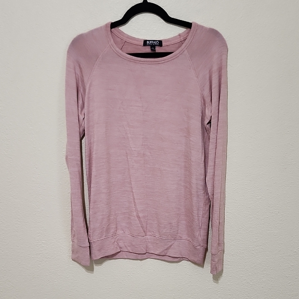 Buffalo David Bitton Pink Long Sleeve Crew Neck Sweatshirt